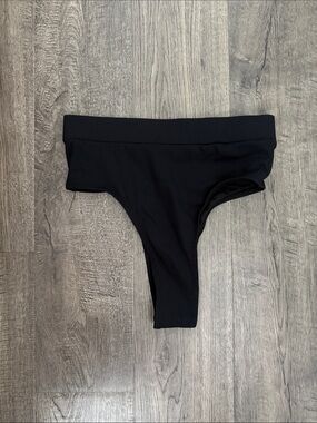 Somerfield Swim Black Ribbed High-Cut Kids Swim Bottoms